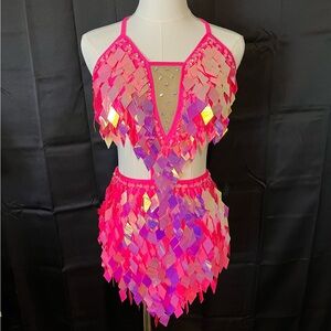Glamour Jazz Pink Broadway Show Costume